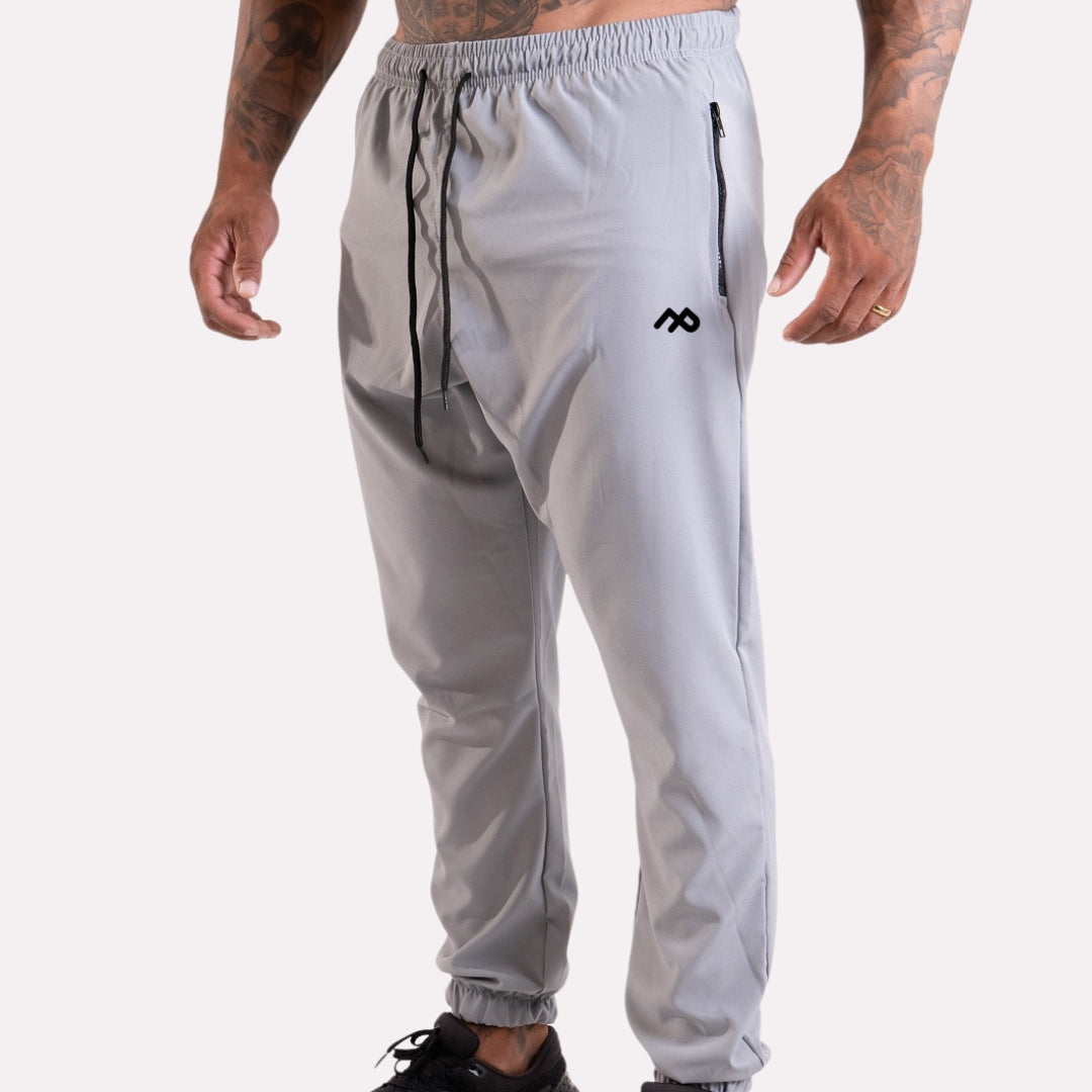 Calça de Tactel Cinza com Cordão Ajustável