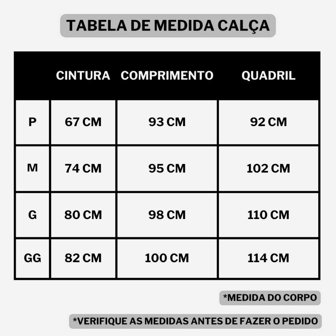 medidas speed run calças