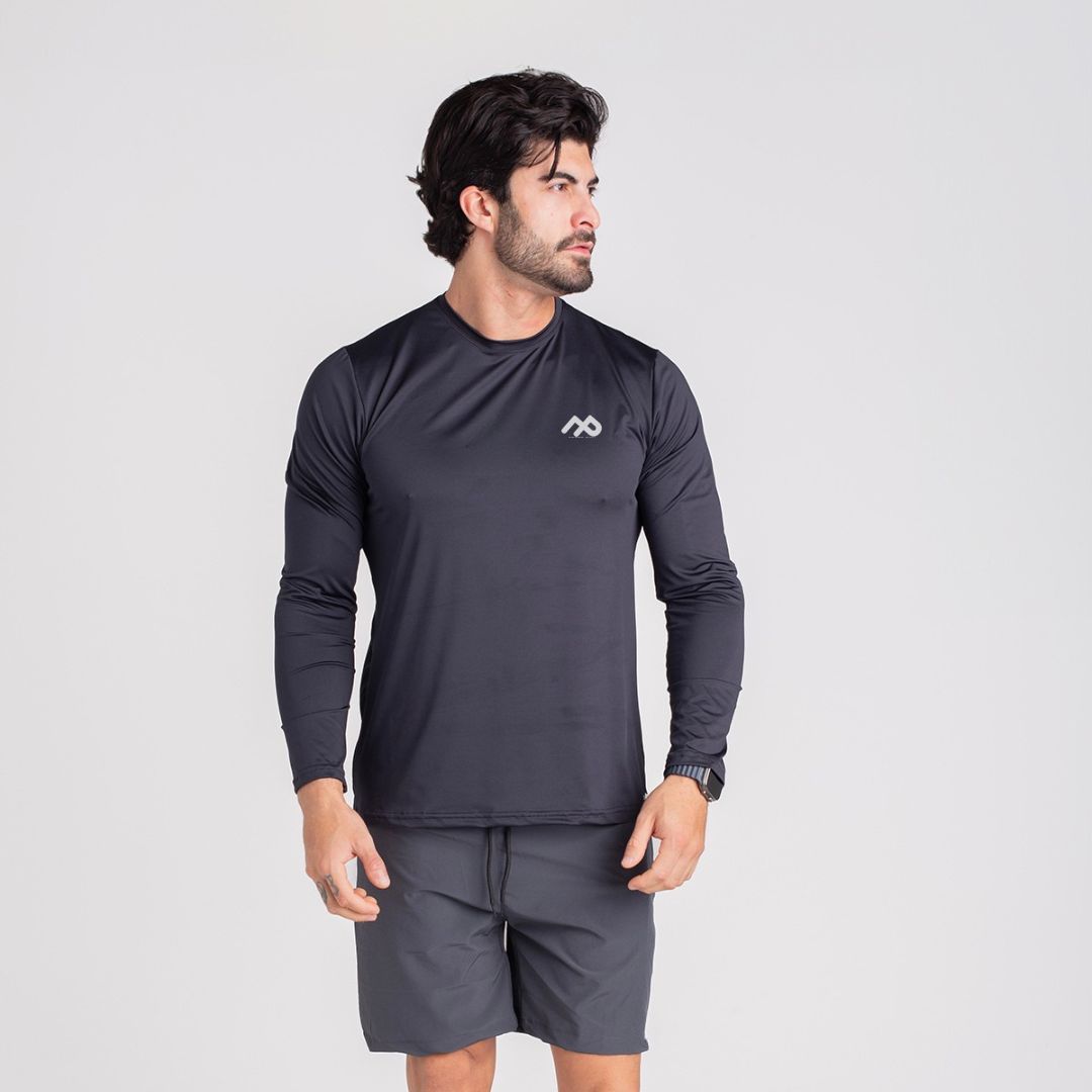 Rash Guard Speed Run com  Proteção UV50+ Preto