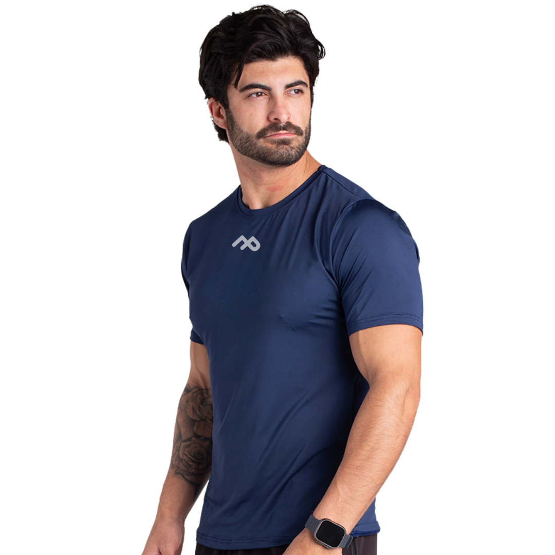 Camiseta Dry Fit Manga Curta Speed Ru Proteção UV50+ Azul