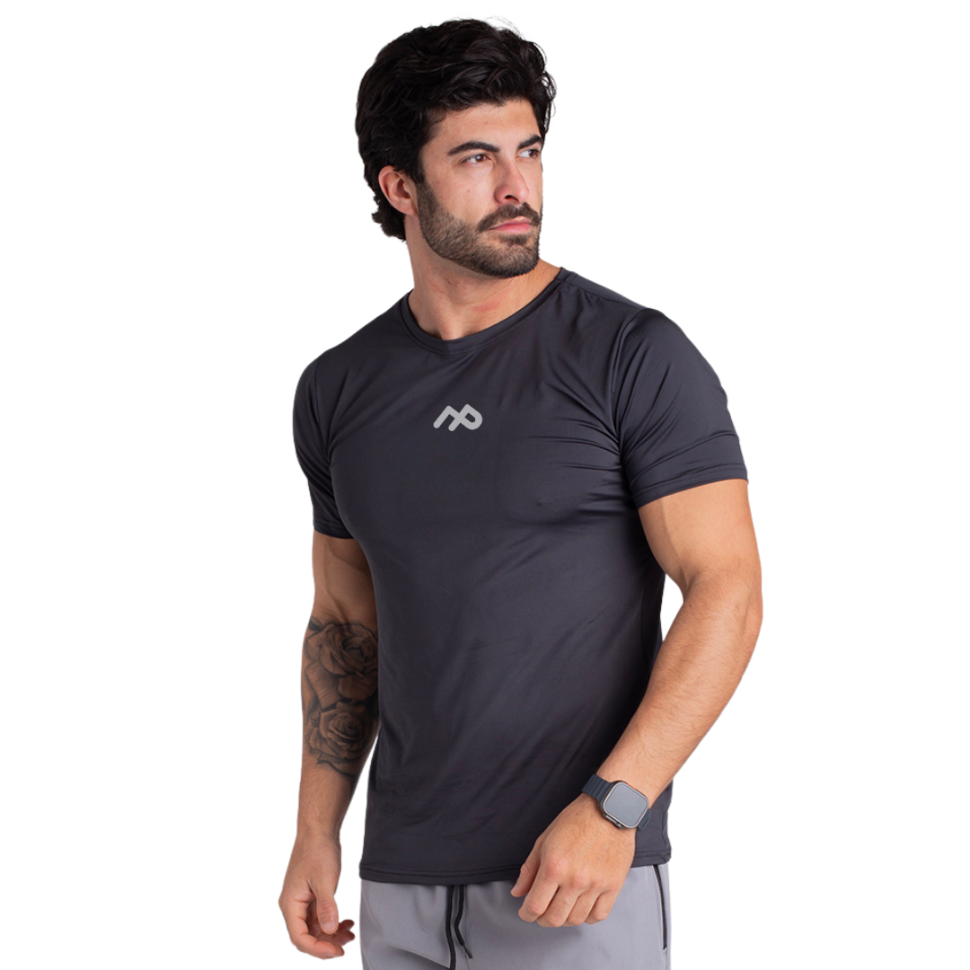 Camiseta Dry Fit Manga Curta Speed Ru Proteção UV50+ Preto