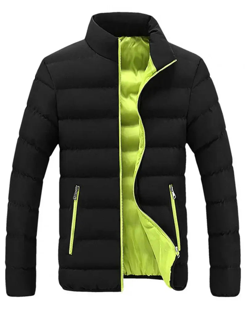 Jaqueta puffer masculina Speed Run vista frontal, ideal para frio