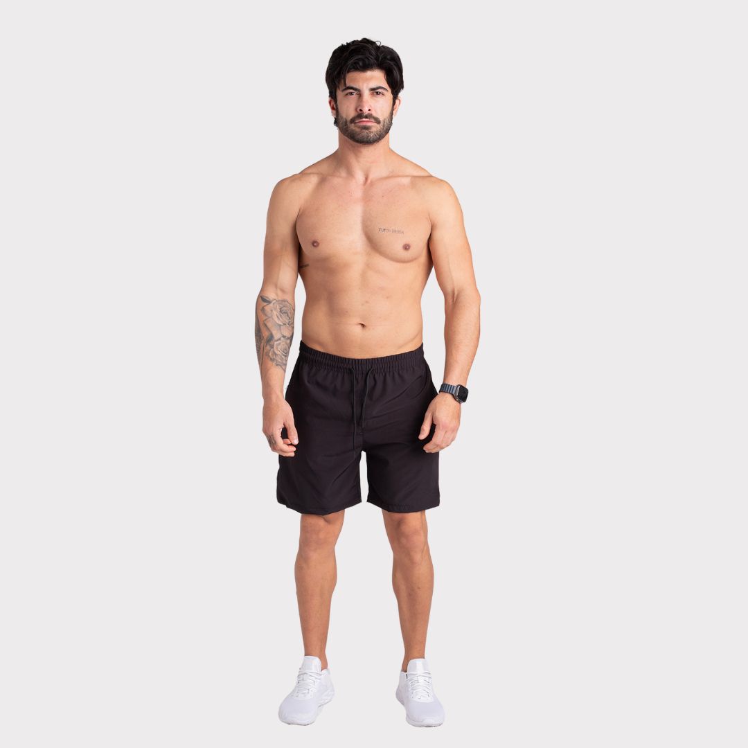 bermuda de tactel masculina preta	