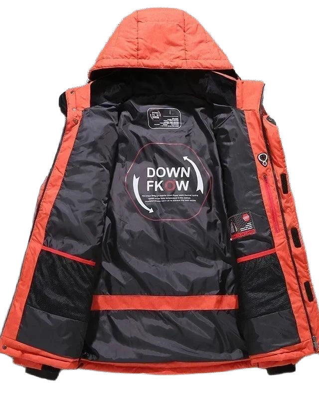 Detalhe interno do forro quente da Jaqueta Puffer Masculina Speed Run com isolamento térmico