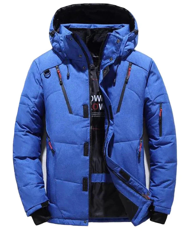 Jaqueta masculina Alpha Layer Speed Run vista frontal, cor azul