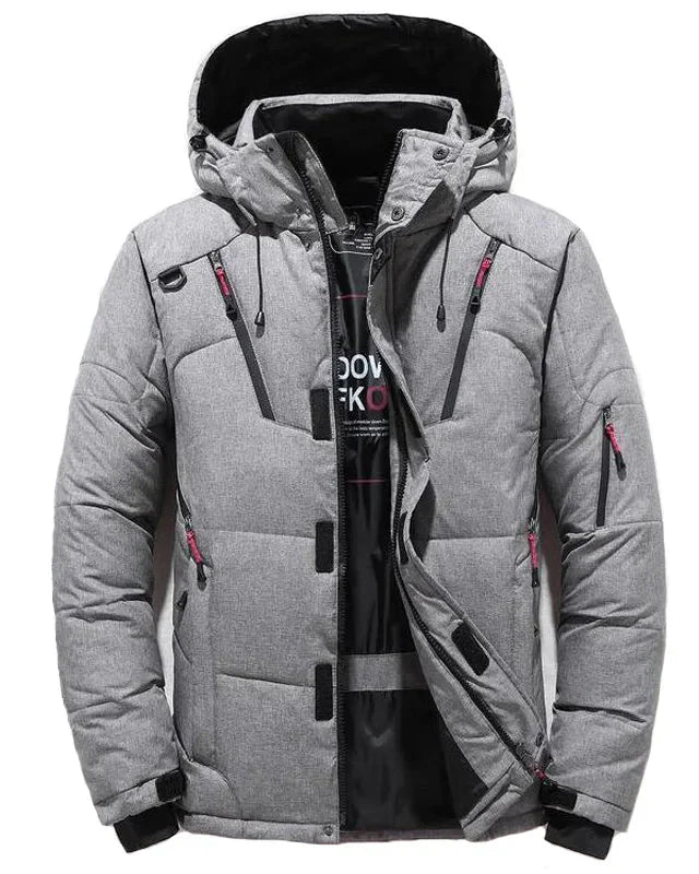 Jaqueta masculina Alpha Layer Speed Run vista frontal, cor Cinza