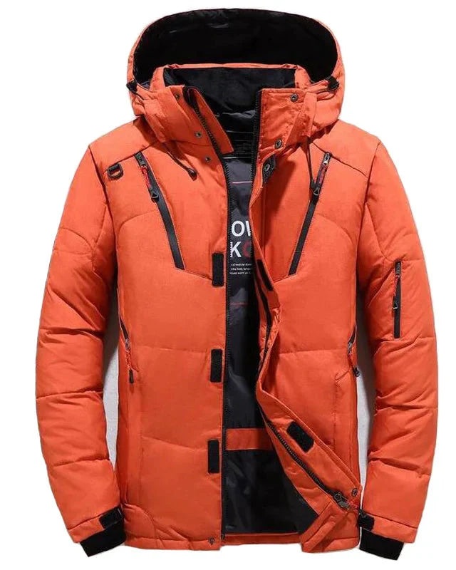 Jaqueta masculina Alpha Layer Speed Run vista frontal, cor vermelho