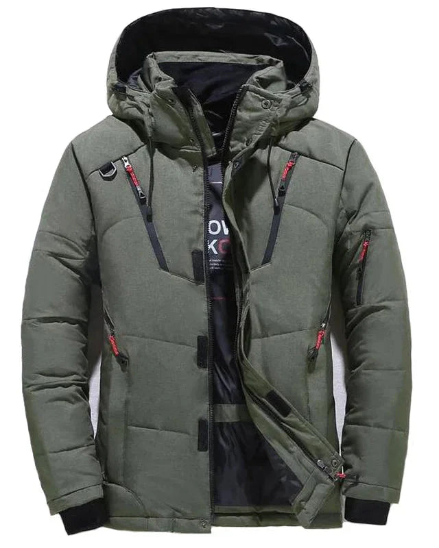 Jaqueta masculina Alpha Layer Speed Run vista frontal, cor verde