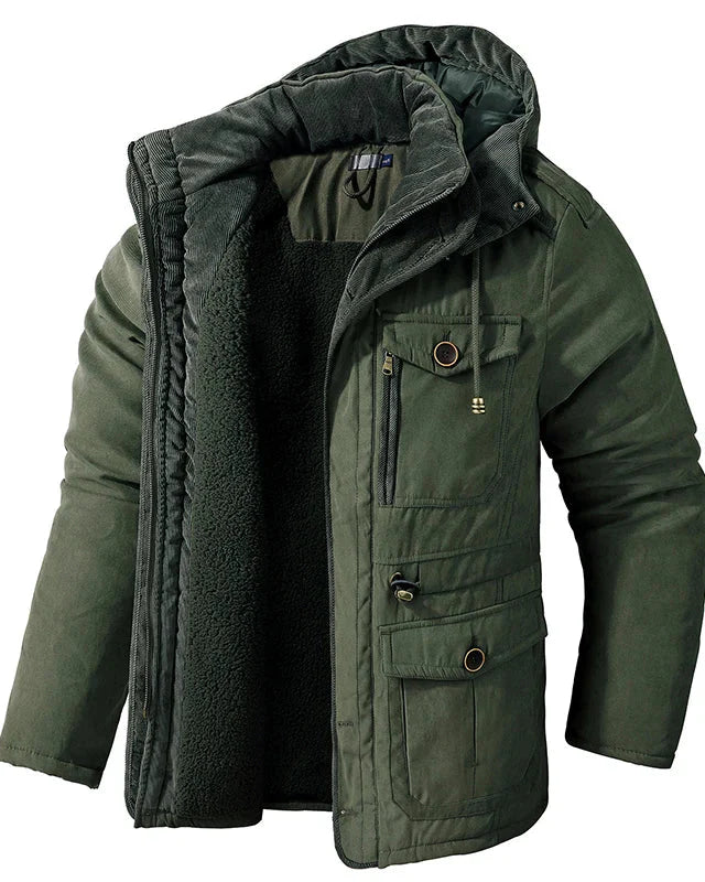 Jaqueta masculina Arctic Shield Speed Run vista frontal com forro térmico e tecido resistente