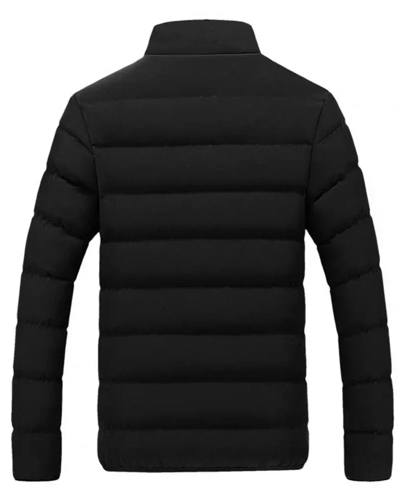 Vista traseira da jaqueta puffer masculina Speed Run, com modelagem robusta para inverno
