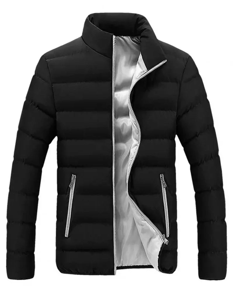 Jaqueta puffer masculina Speed Run vista frontal, ideal para frio intenso e uso urbano