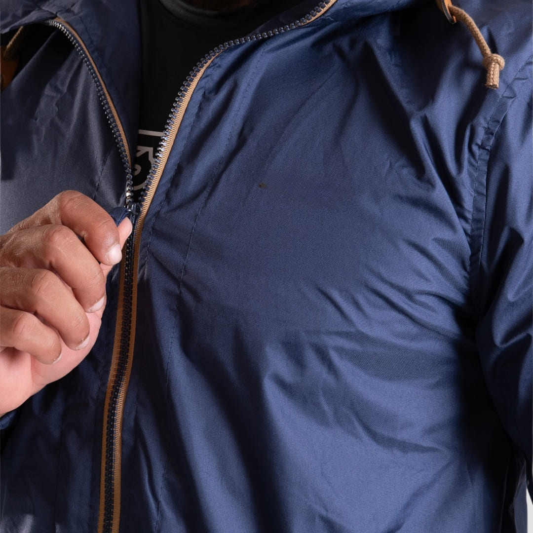 jaqueta de chuva masculina azul