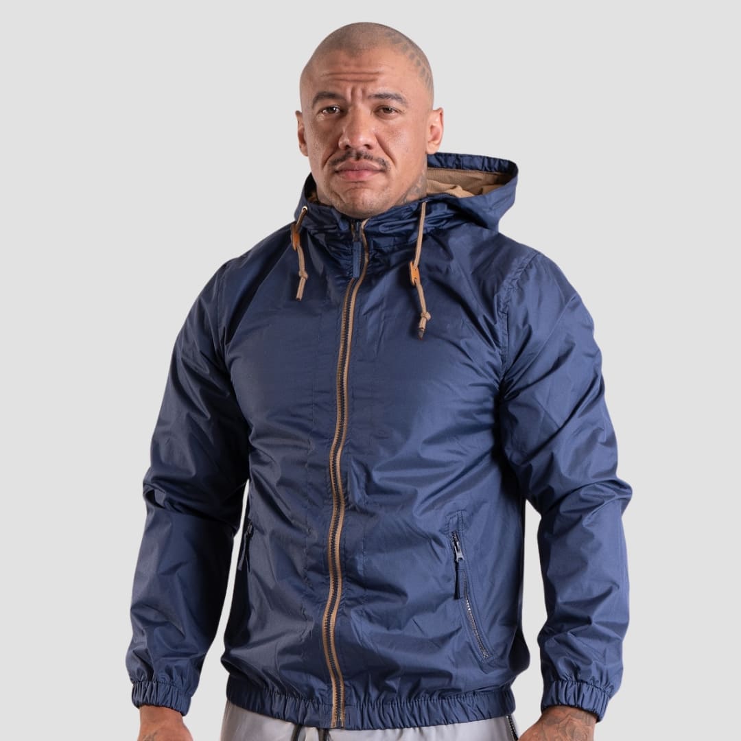 jaqueta impermeável masculina azul