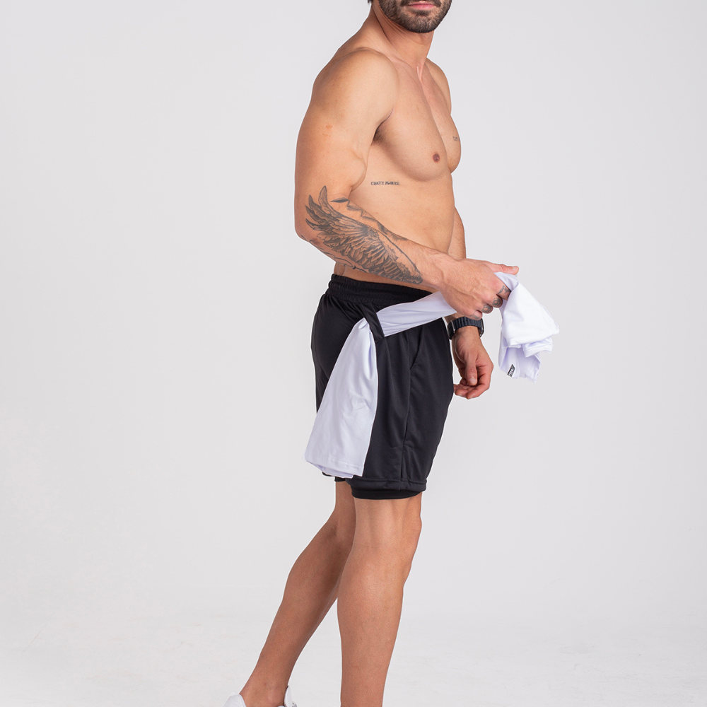 shorts dry fit masculino preto Speed run pro